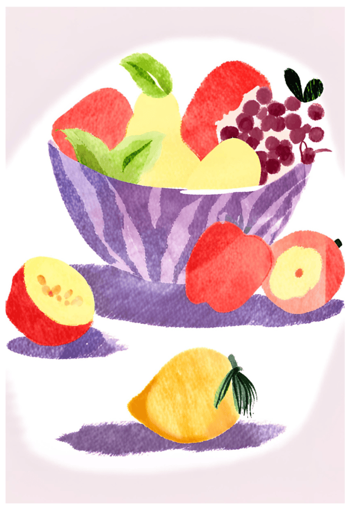 15 Achievable ADHD Accommodations Checklist for Teachers 8 ADHD Accommodations Checklist, purple bowl with apples, grapes, fresh fruit, break time