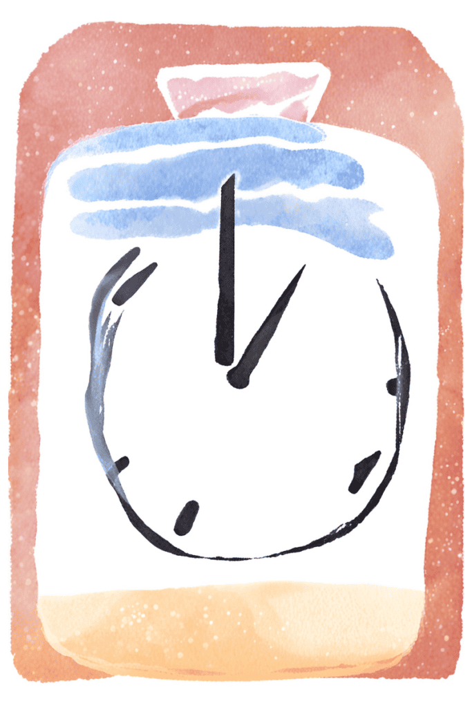 15 Achievable ADHD Accommodations Checklist for Teachers 6 ADHD Accommodations Checklist, timer, watercolor, clock face at one o'clock