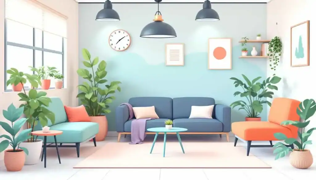 How to Customize AI Lesson Plans for Diverse Learners' Needs 3 Cozy, sensory-friendly classroom corner with flexible seating, soft lighting, plants, and comfortable quiet space, styled in teal, peach, navy, white, and coral.