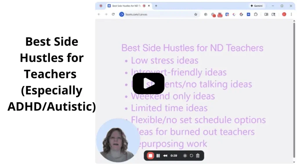 best side hustles for teachers title on screen, Eileen Guevara speaking